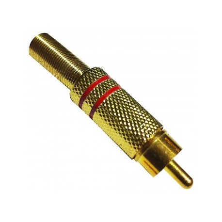 PLUG RCA METALICO ORO...